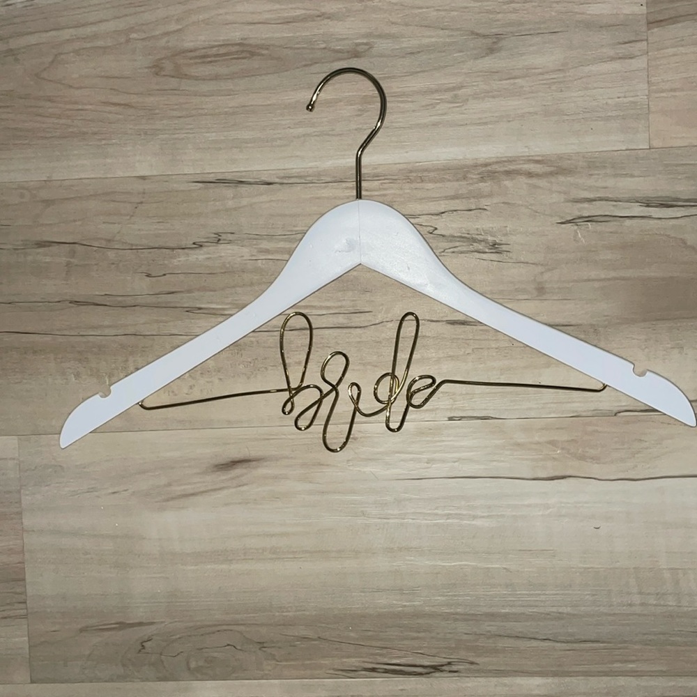 Handmade bride hanger for wedding day, shower, keepsake